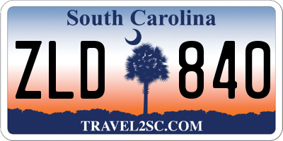 SC license plate ZLD840