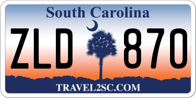 SC license plate ZLD870