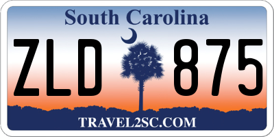 SC license plate ZLD875