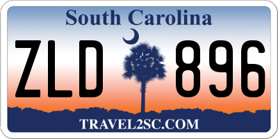 SC license plate ZLD896