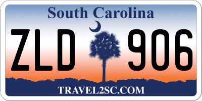 SC license plate ZLD906