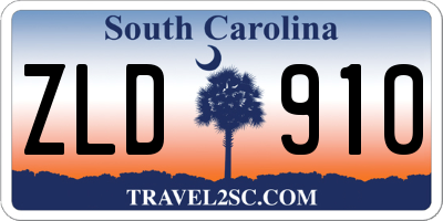 SC license plate ZLD910