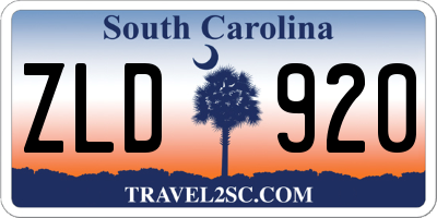 SC license plate ZLD920