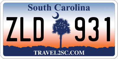 SC license plate ZLD931