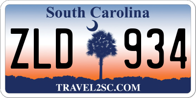 SC license plate ZLD934