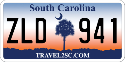 SC license plate ZLD941