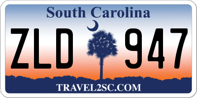 SC license plate ZLD947