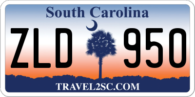 SC license plate ZLD950