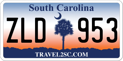 SC license plate ZLD953