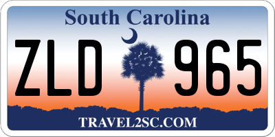 SC license plate ZLD965