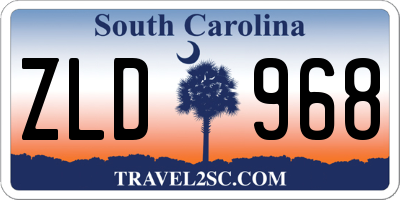 SC license plate ZLD968