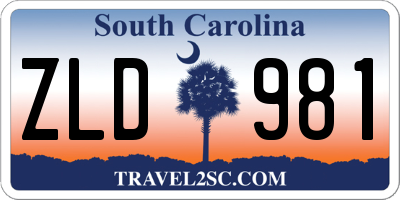 SC license plate ZLD981