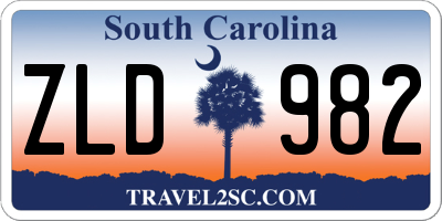 SC license plate ZLD982