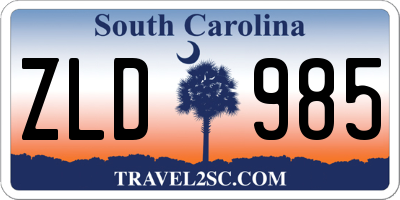 SC license plate ZLD985