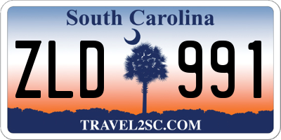 SC license plate ZLD991