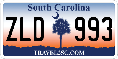 SC license plate ZLD993