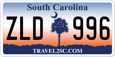 SC license plate ZLD996
