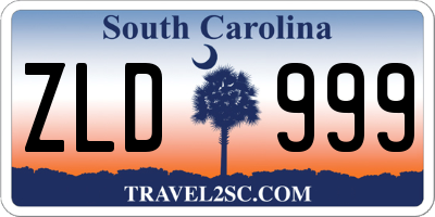SC license plate ZLD999