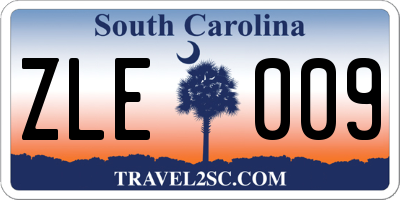 SC license plate ZLE009