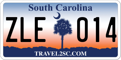 SC license plate ZLE014