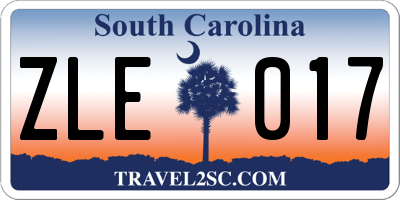 SC license plate ZLE017