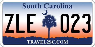 SC license plate ZLE023