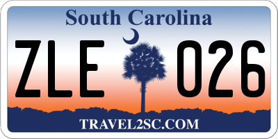 SC license plate ZLE026