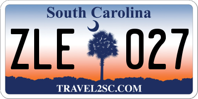 SC license plate ZLE027