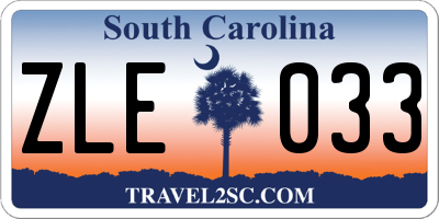 SC license plate ZLE033