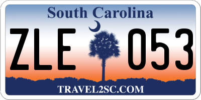 SC license plate ZLE053