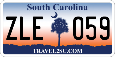 SC license plate ZLE059