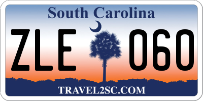 SC license plate ZLE060