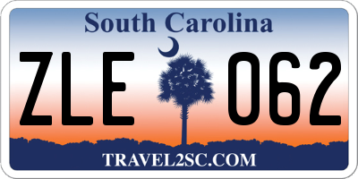 SC license plate ZLE062