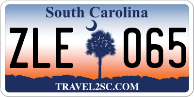 SC license plate ZLE065