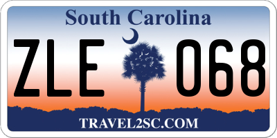 SC license plate ZLE068