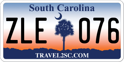SC license plate ZLE076