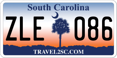 SC license plate ZLE086