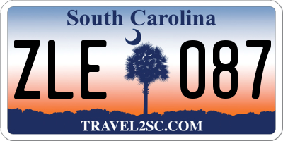 SC license plate ZLE087
