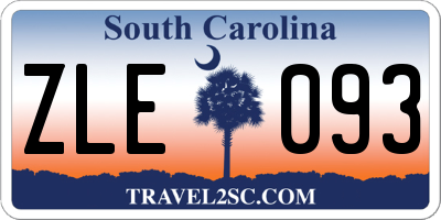 SC license plate ZLE093