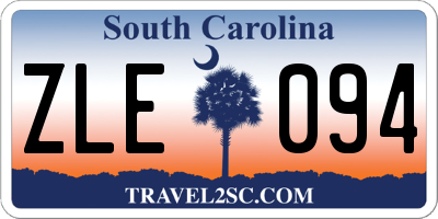 SC license plate ZLE094