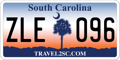 SC license plate ZLE096