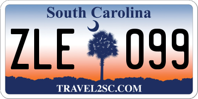 SC license plate ZLE099