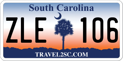 SC license plate ZLE106