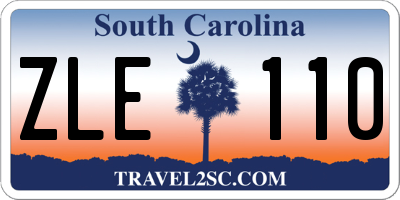 SC license plate ZLE110