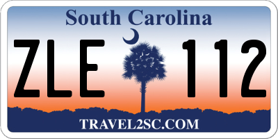 SC license plate ZLE112
