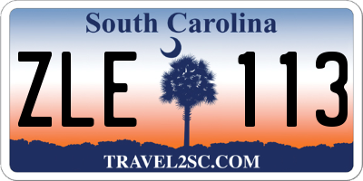 SC license plate ZLE113