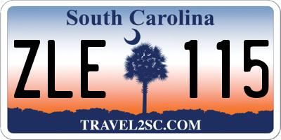 SC license plate ZLE115