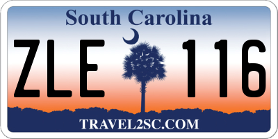 SC license plate ZLE116