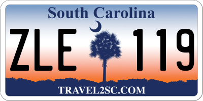 SC license plate ZLE119