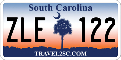 SC license plate ZLE122